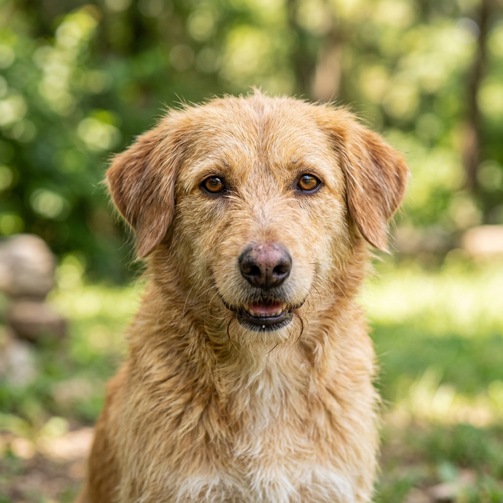 A friendly street dog looking at the camera